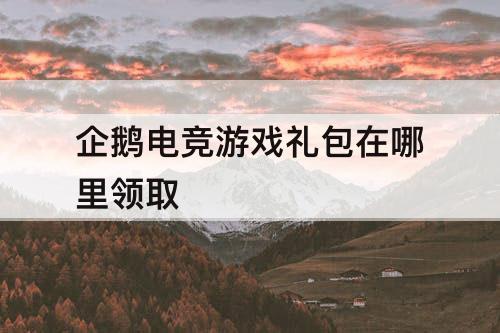 企鹅电竞游戏礼包在哪里领取