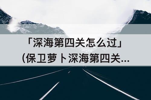 「深海第四关怎么过」(保卫萝卜深海第四关怎么过)