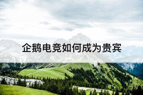 企鹅电竞如何成为贵宾