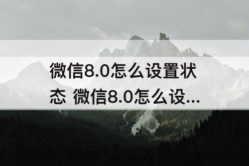 微信8.0怎么设置状态 微信8.0怎么设置状态背景视频
