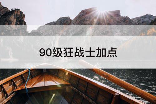 90级狂战士加点