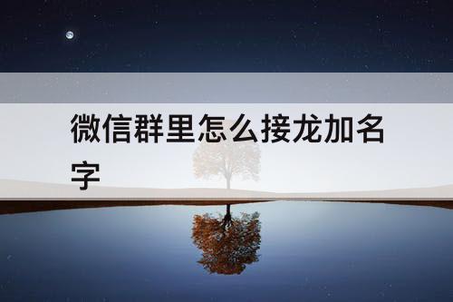 微信群里怎么接龙加名字
