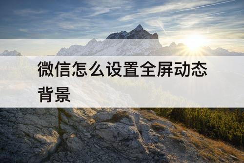 微信怎么设置全屏动态背景