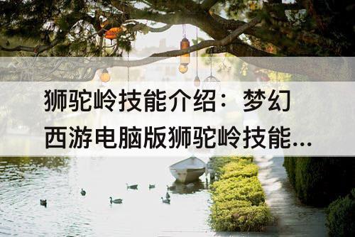 狮驼岭技能介绍：梦幻西游电脑版狮驼岭技能介绍