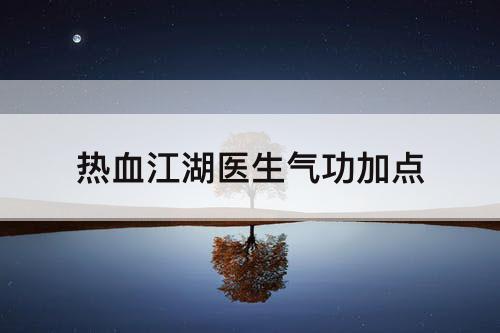 热血江湖医生气功加点