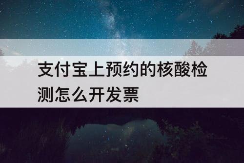 支付宝上预约的核酸检测怎么开发票