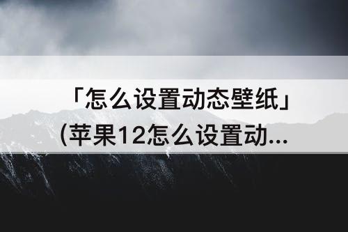 「怎么设置动态壁纸」(苹果12怎么设置动态壁纸自动播放)