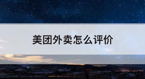 美团外卖怎么评价
