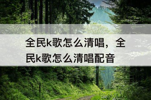 全民k歌怎么清唱，全民k歌怎么清唱配音