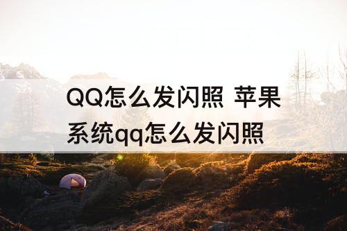 QQ怎么发闪照 苹果系统qq怎么发闪照