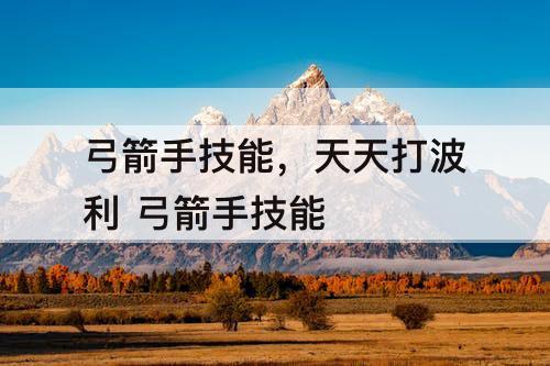 弓箭手技能，天天打波利 弓箭手技能