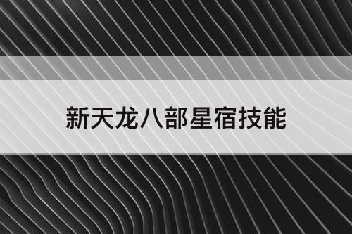 新天龙八部星宿技能