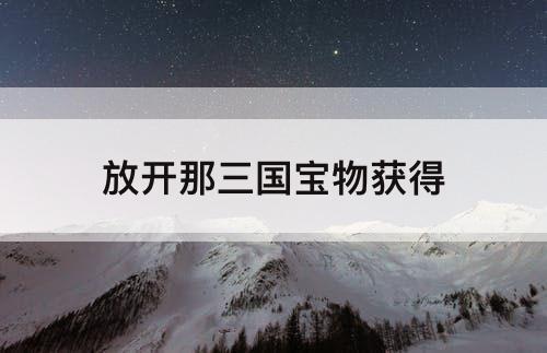 放开那三国宝物获得