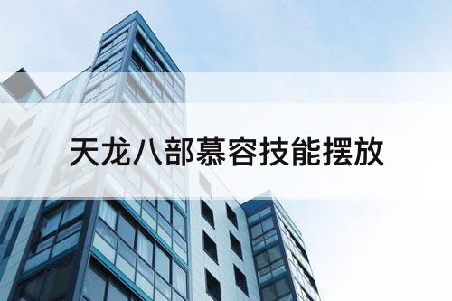 天龙八部慕容技能摆放