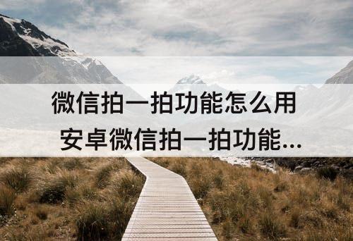 微信拍一拍功能怎么用 安卓微信拍一拍功能怎么用