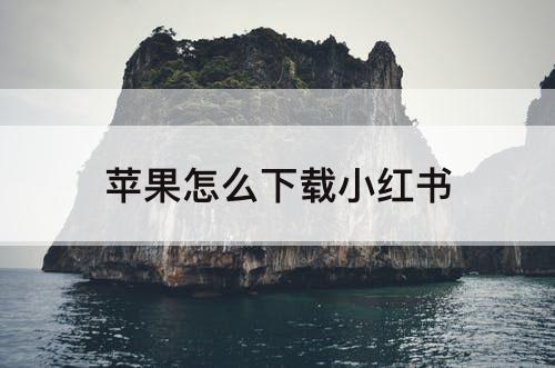 苹果怎么下载小红书