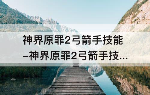 神界原罪2弓箭手技能-神界原罪2弓箭手技能在哪里买