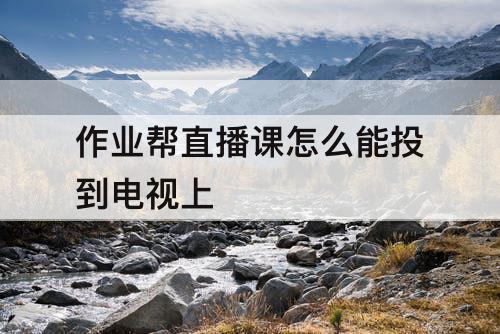 作业帮直播课怎么能投到电视上