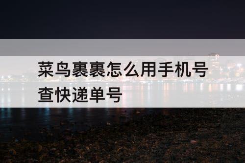 菜鸟裹裹怎么用手机号查快递单号