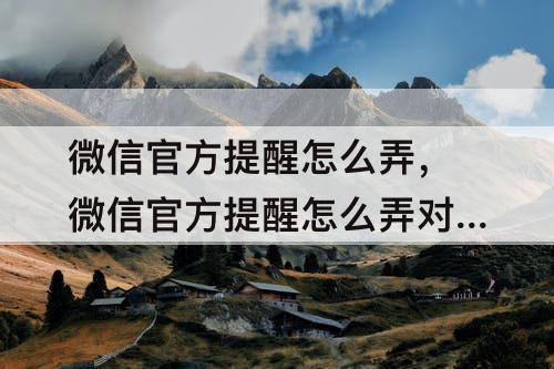 微信官方提醒怎么弄，微信官方提醒怎么弄对方是你爸爸