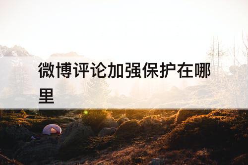 微博评论加强保护在哪里