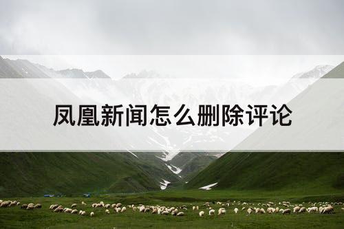 凤凰新闻怎么删除评论