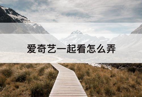 爱奇艺一起看怎么弄