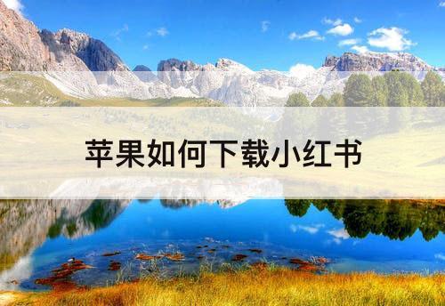 苹果如何下载小红书