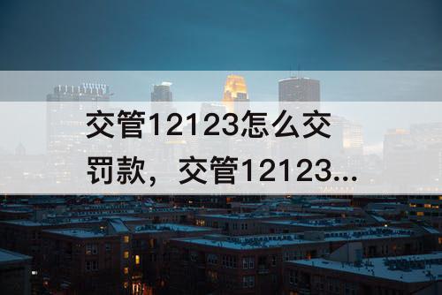 交管12123怎么交罚款，交管12123怎么交罚款可以用微信吗?