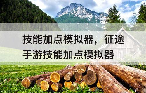 技能加点模拟器，征途手游技能加点模拟器
