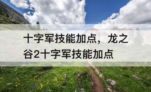 十字军技能加点，龙之谷2十字军技能加点