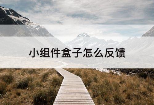 小组件盒子怎么反馈