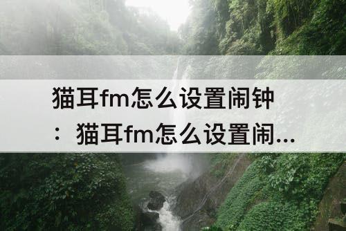 猫耳fm怎么设置闹钟：猫耳fm怎么设置闹钟iphone