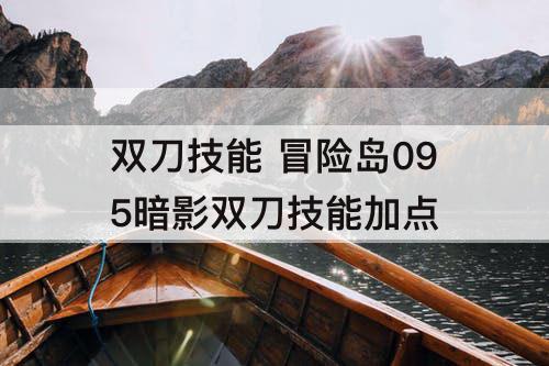 双刀技能 冒险岛095暗影双刀技能加点