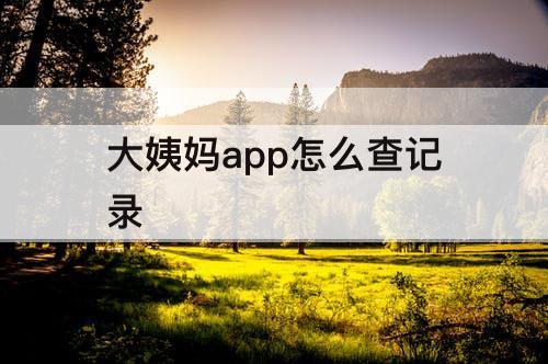 大姨妈app怎么查记录