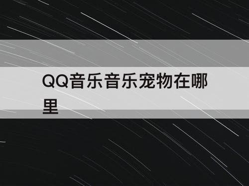 QQ音乐音乐宠物在哪里
