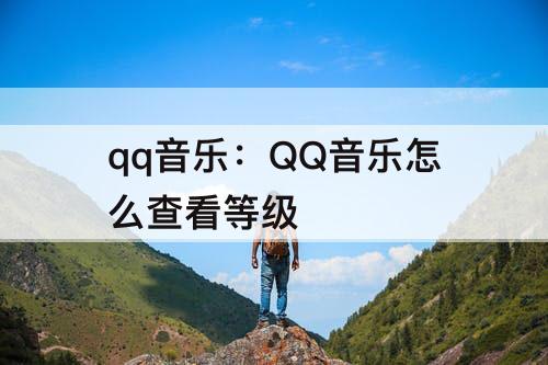 qq音乐：QQ音乐怎么查看等级