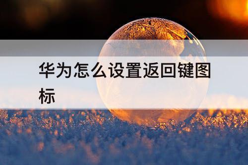 华为怎么设置返回键图标