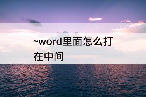 ~word里面怎么打在中间