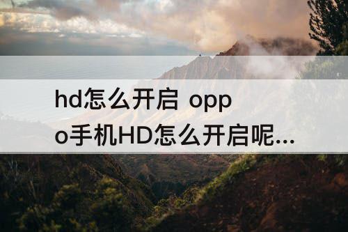 hd怎么开启 oppo手机HD怎么开启呢?开启后怎么不显示呢?