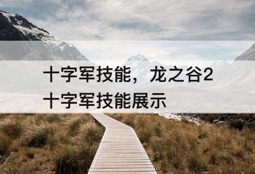 十字军技能，龙之谷2十字军技能展示