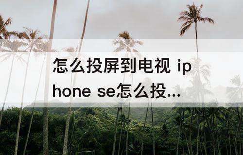 怎么投屏到电视 iphone se怎么投屏到电视上