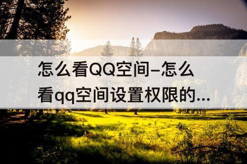 怎么看QQ空间-怎么看qq空间设置权限的空间