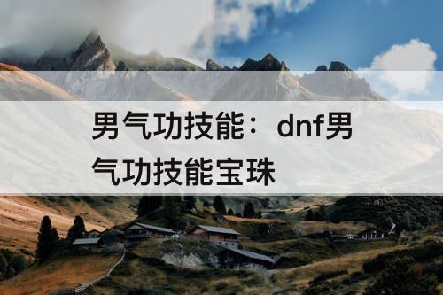 男气功技能：dnf男气功技能宝珠