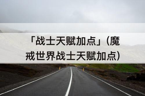 「战士天赋加点」(魔戒世界战士天赋加点)