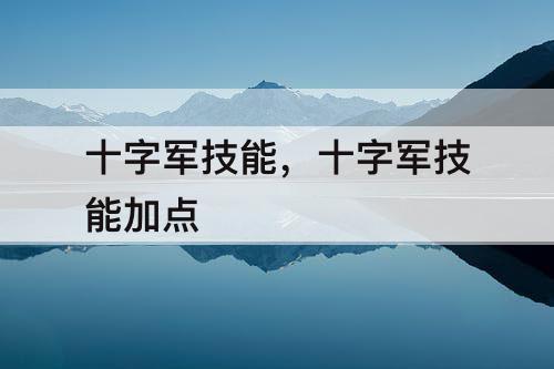 十字军技能，十字军技能加点