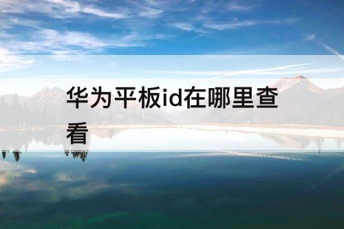 华为平板id在哪里查看