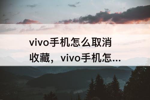 vivo手机怎么取消收藏，vivo手机怎么取消收藏网址