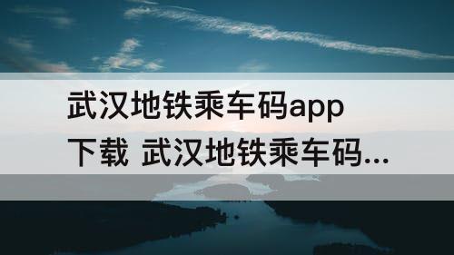 武汉地铁乘车码app下载 武汉地铁乘车码app下载武汉金盾舒悦酒店