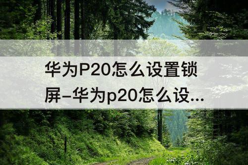 华为P20怎么设置锁屏-华为p20怎么设置锁屏步数